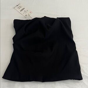 Zara Black Blouse. Strapless and fitted.